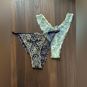 Lot of 2 Savage X Fenty Lace Bikini & Brazilian panties Small